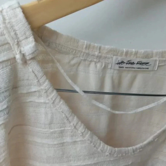 Free People We The Free Calissa Hacci Cream Long Sleeve Crop Top Size S - Picture 2 of 10